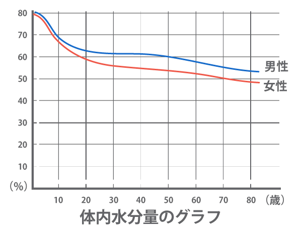 体内水分量のグラフ